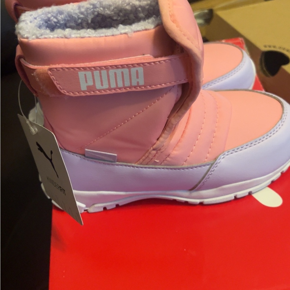 Puma Kids Pink and Lavender Snow Boots